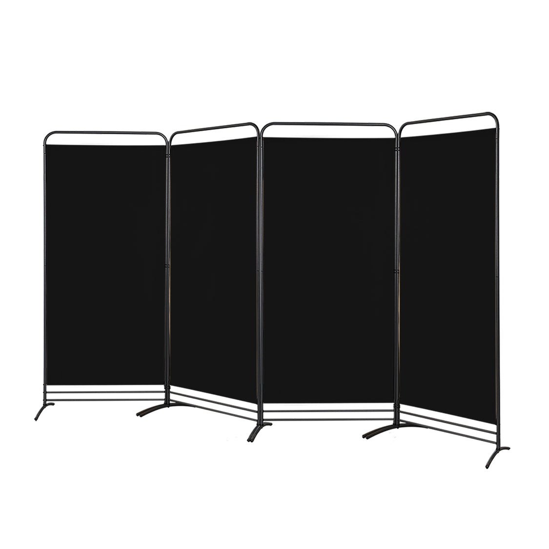 Parawan 4-panelowy, składany, separator pokojowy, niezależne panele, 180 x 324 cm (kolor Czarny), Angel Living