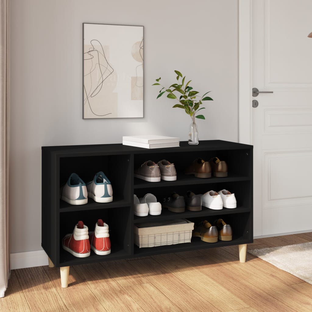 vidaXL Szafka na buty, czarna, 102x36x60 cm, materiał drewnopochodny