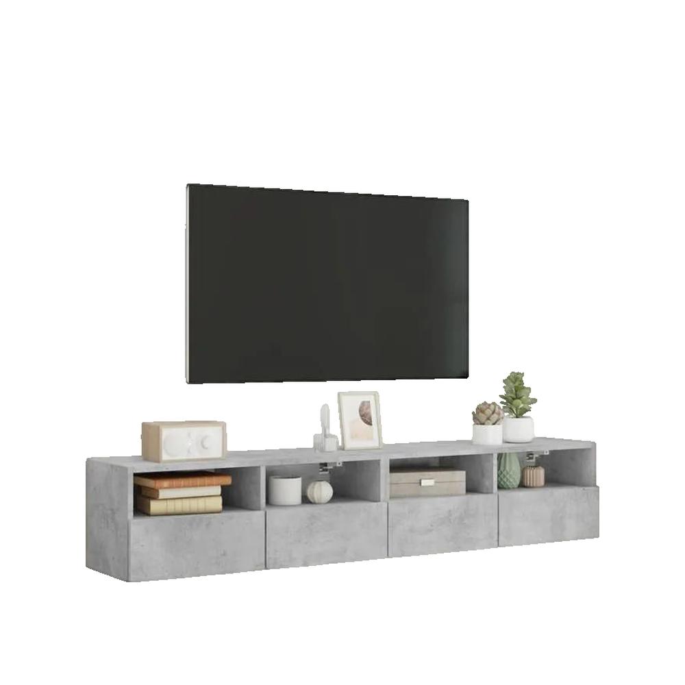 Meble wiszące pod telewizor vidaxl 2 sztuki betonowy szary 80x30x30cm drewno inżynieryjne