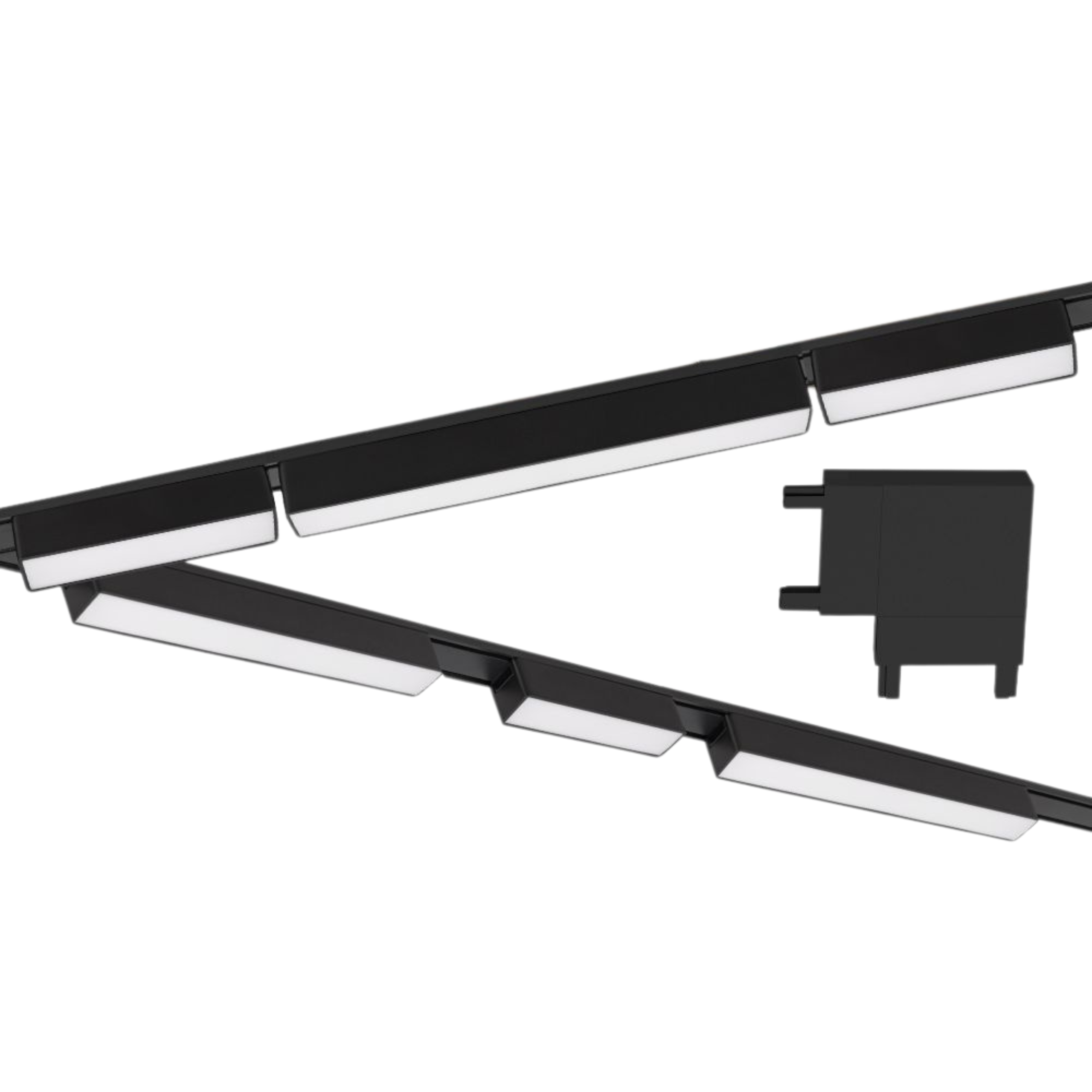Zestaw oświetlenia szynowego LED Czarny system magnetyczny szyna 1m + 6 lamp LED + łącznik NEUTRALNA barwa 4000K LEDHOFF