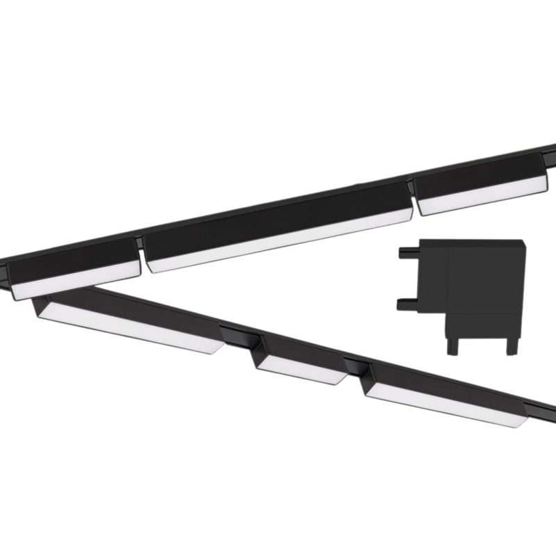 Zestaw oświetlenia szynowego LED Czarny system magnetyczny szyna 1m + 6 lamp LED + łącznik NEUTRALNA barwa 4000K LEDHOFF