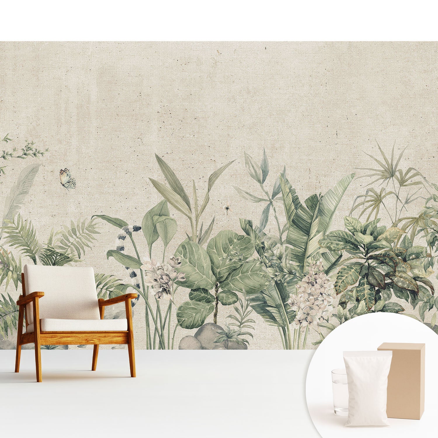 Tapeta flizelinowa stylowa dekoracja ściany elegancka nowoczesna odporna i praktyczna - Egzotyczna flora i fauna - 312x219