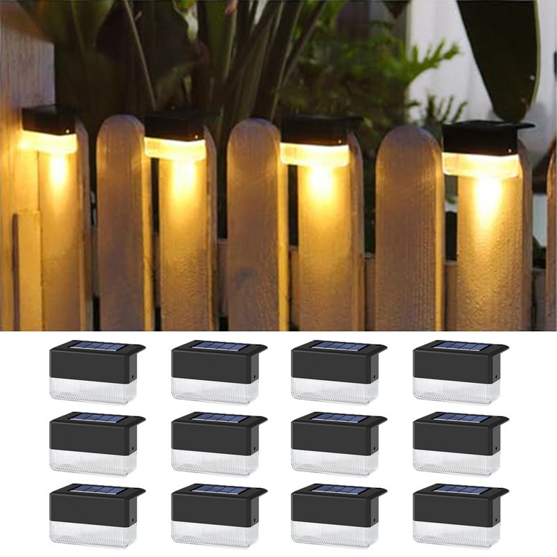 Zestaw 12 lamp solarnych do oświetlenia basenu, oświetlenia ogrodzenia, oświetlenia balustrad, kinkietów, kolorowych świateł