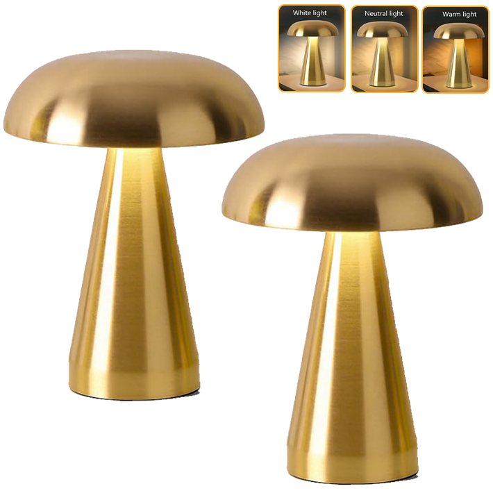 Zestaw 2 bezprzewodowych lamp stołowych LED, dotykowa lampka nocna ze ściemniaczem, ładowalna lampka biurkowa, 3 regulowane temperatury barwowe