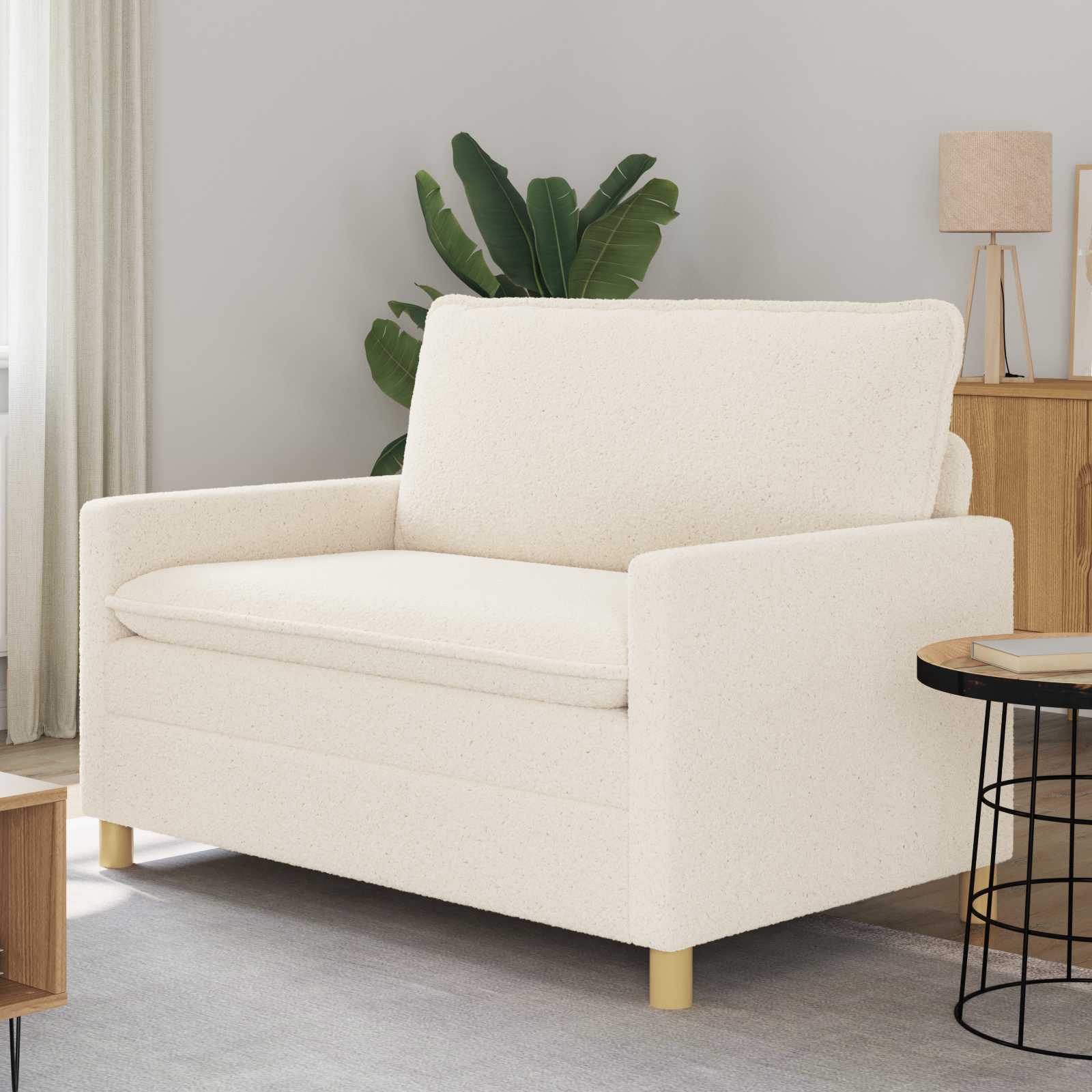 Sofa kremowy 126 x 81 x 87,5 cm tkanina vidaXL