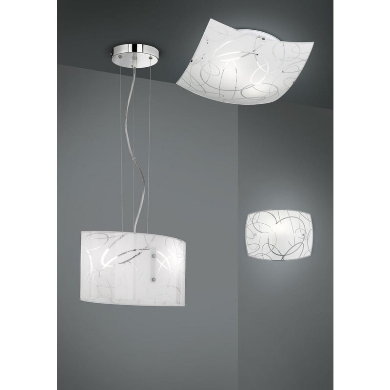 Kinkiet SPIRELLI biały 1xE27x40W szkło wym:22x30x30cm IP20 Trio