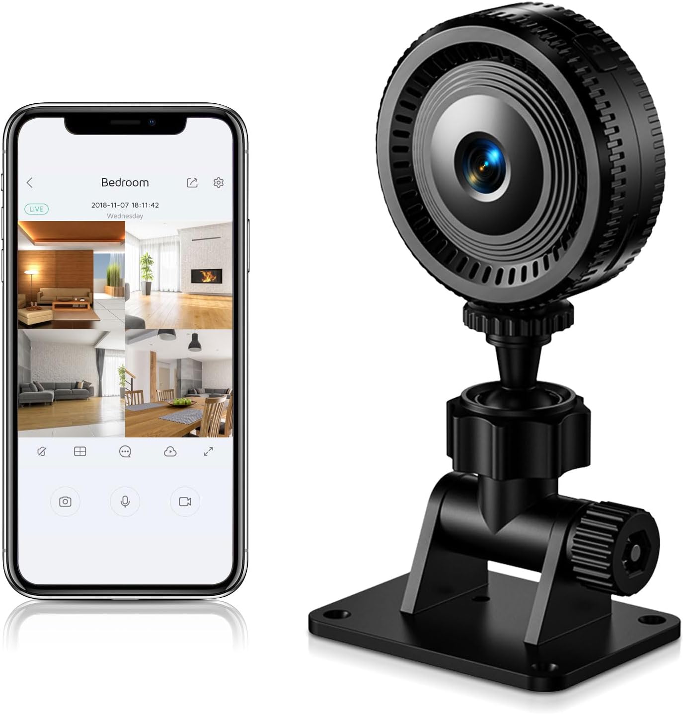 Miniaturowa kamera szpiegowska WiFi 1080P – inteligentna kamera monitorująca z funkcją widzenia w nocy, detekcją ruchu i długim czasem pracy na b