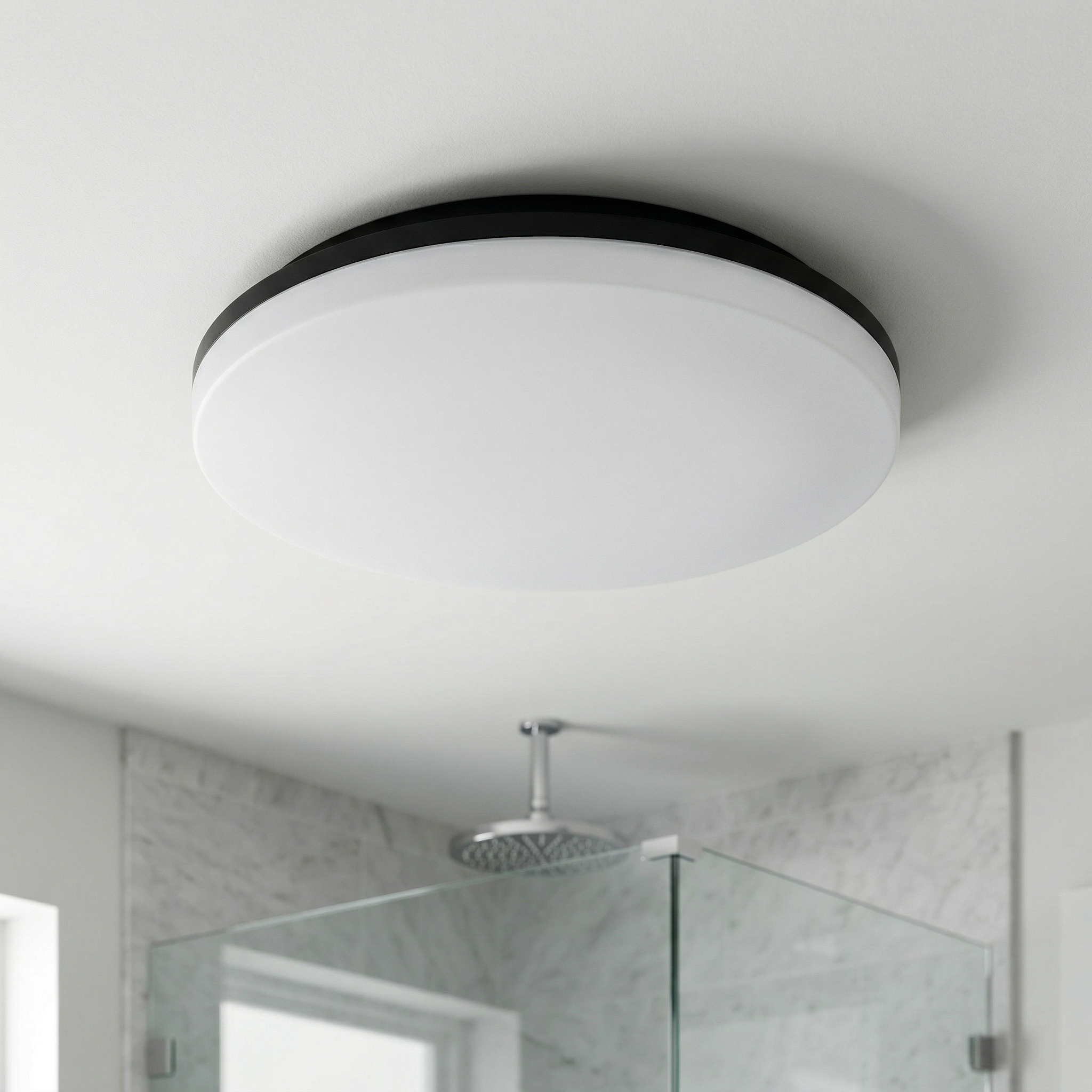 Lampa sufitowa zewnętrzna Pernik LED 24W Ciepła biel 2400lm czarno-biała wym:5x28x28cm IP54 Rabalux