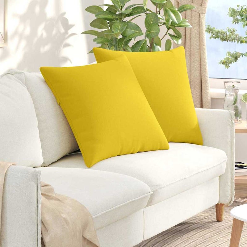 Poduszki na sofę 2 pcs Jasnożółty 80 x 80 cm tkanina vidaXL