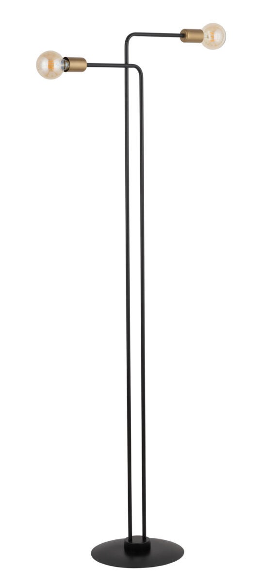 Lampa podłogowa dekoracyjna minimalistyczna podwójna czarno-złota 2xE27 15W Gino Sigma Lighting