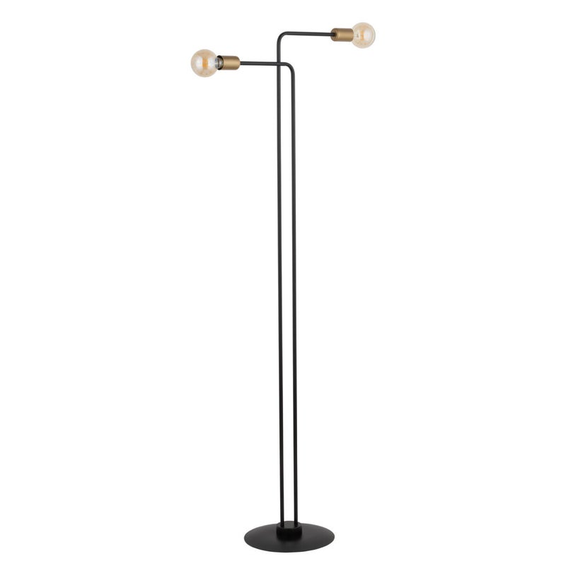 Lampa podłogowa dekoracyjna minimalistyczna podwójna czarno-złota 2xE27 15W Gino Sigma Lighting