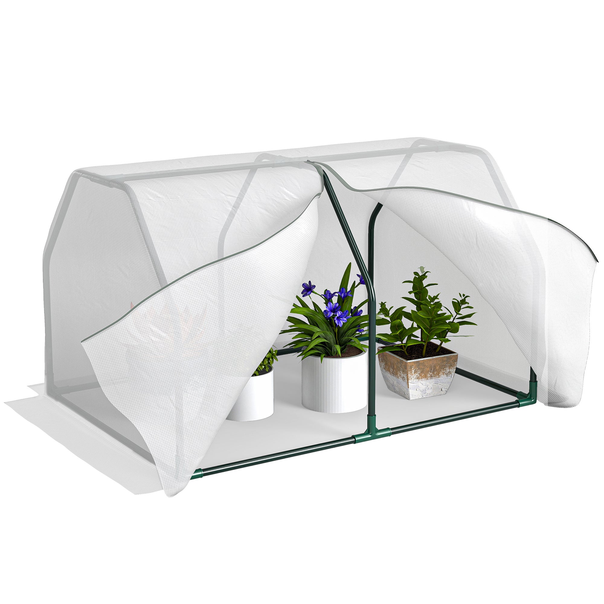 Mini szklarnia, odporna na warunki atmosferyczne, łatwa w transporcie, 99 cm x 71 cm x 60 cm, tunel foliowy, zielona