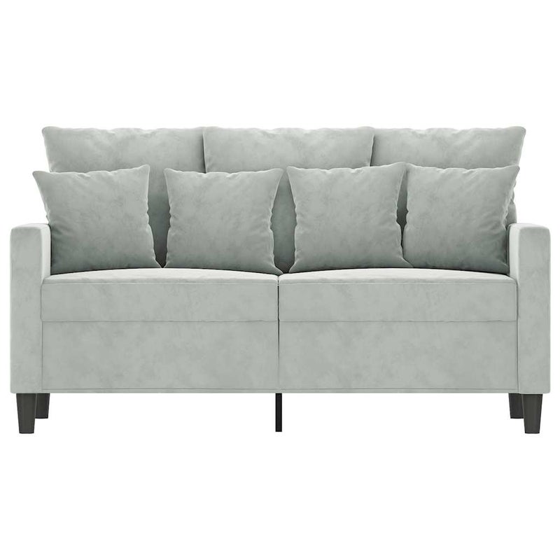 Sofa 2-osobowa, jasnoszara, 120 cm, tapicerowana aksamitem