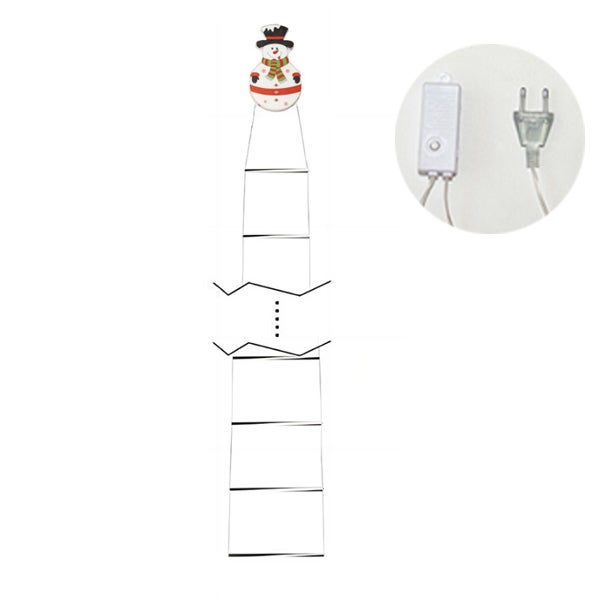 Świąteczne lampki LED w kształcie bałwana lampki do dekoracji świątecznych w kształcie drabiny ze Świętym Mikołajem m szczebli lampek ciepłe światło