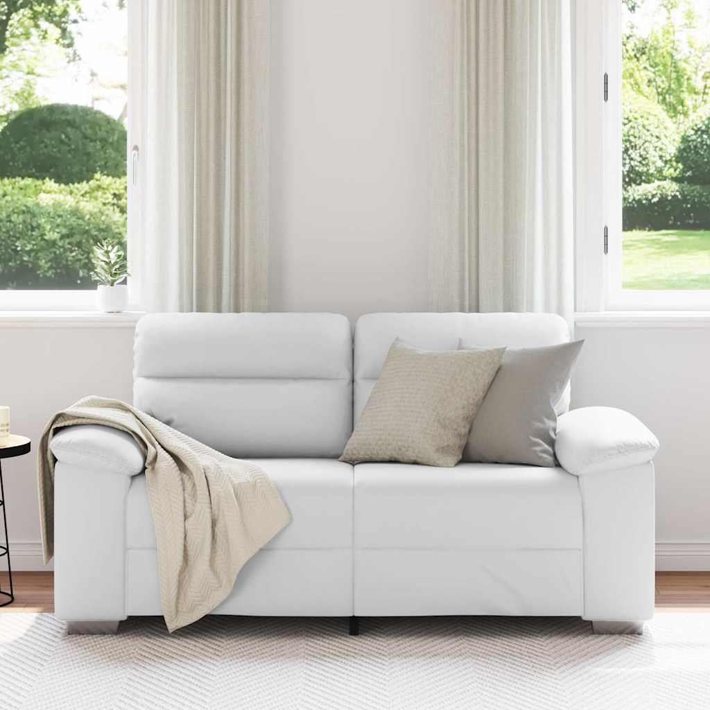 Sofa 2-osobowa biała 160x81x84 cm ze skóry ekologicznej