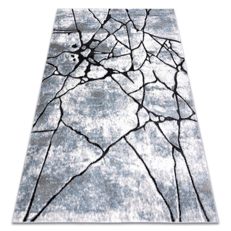 Dywan nowoczesny COZY 8873 Cracks Popękany beton - Strukturalny, dwa poziomy runa jasny szary / niebieski 160x220 cm