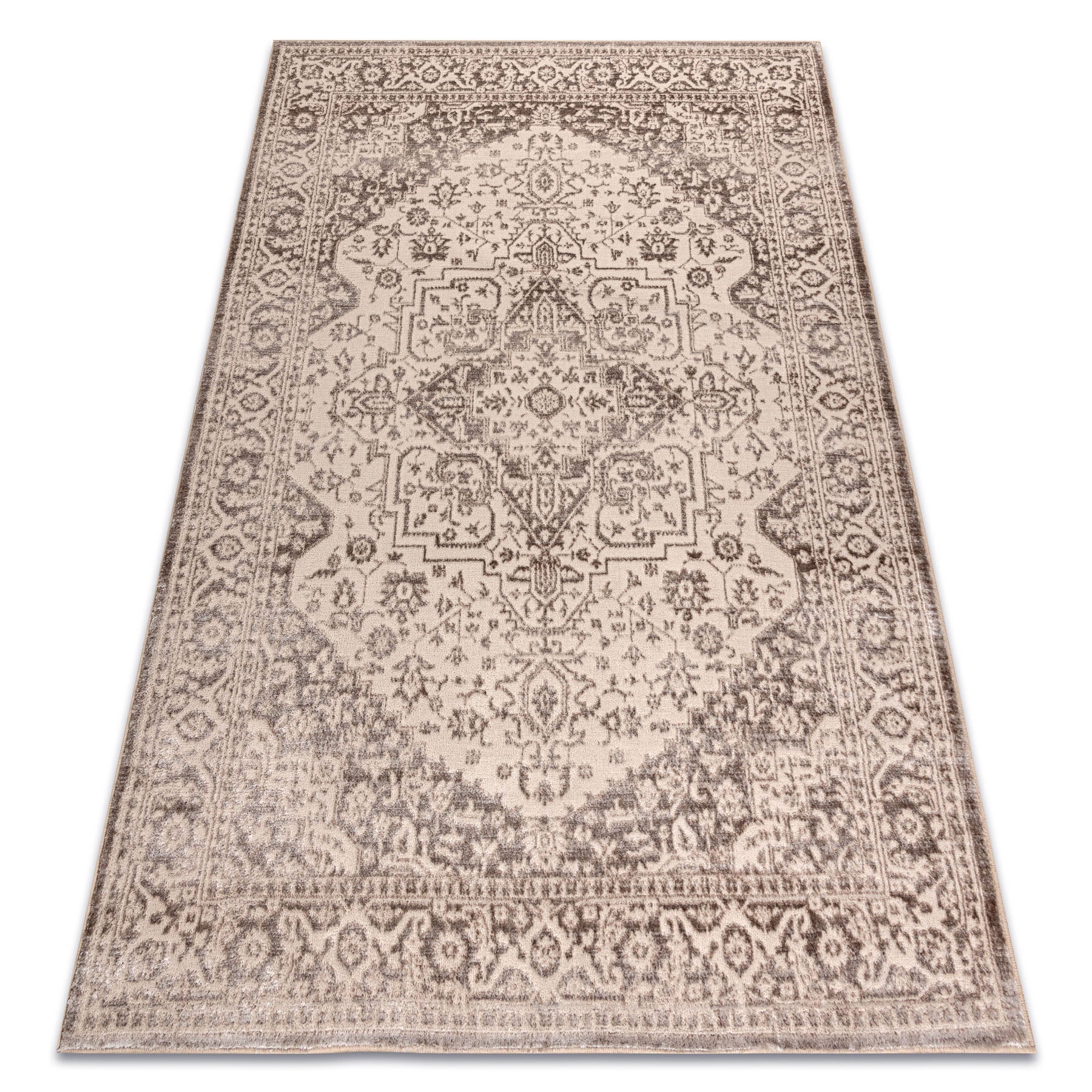 Dywan AURA J2818 beż - Ramka, ornament, strukturalny, nowoczesny 160x220 cm