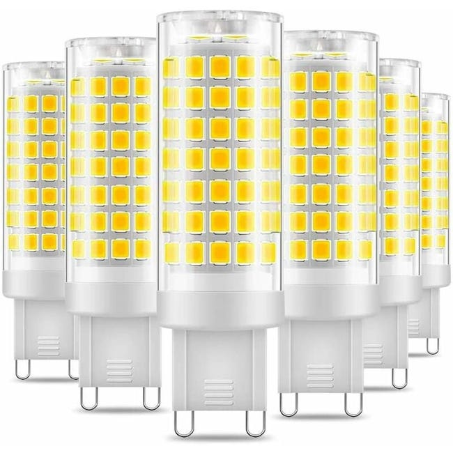 Żarówka LED G9, bez migotania, 7 W, zimna biel 6000 K, 650 lm, energooszczędna, odpowiednik żarówki halogenowej 60 W, prąd zmienny 220–240 V – opako
