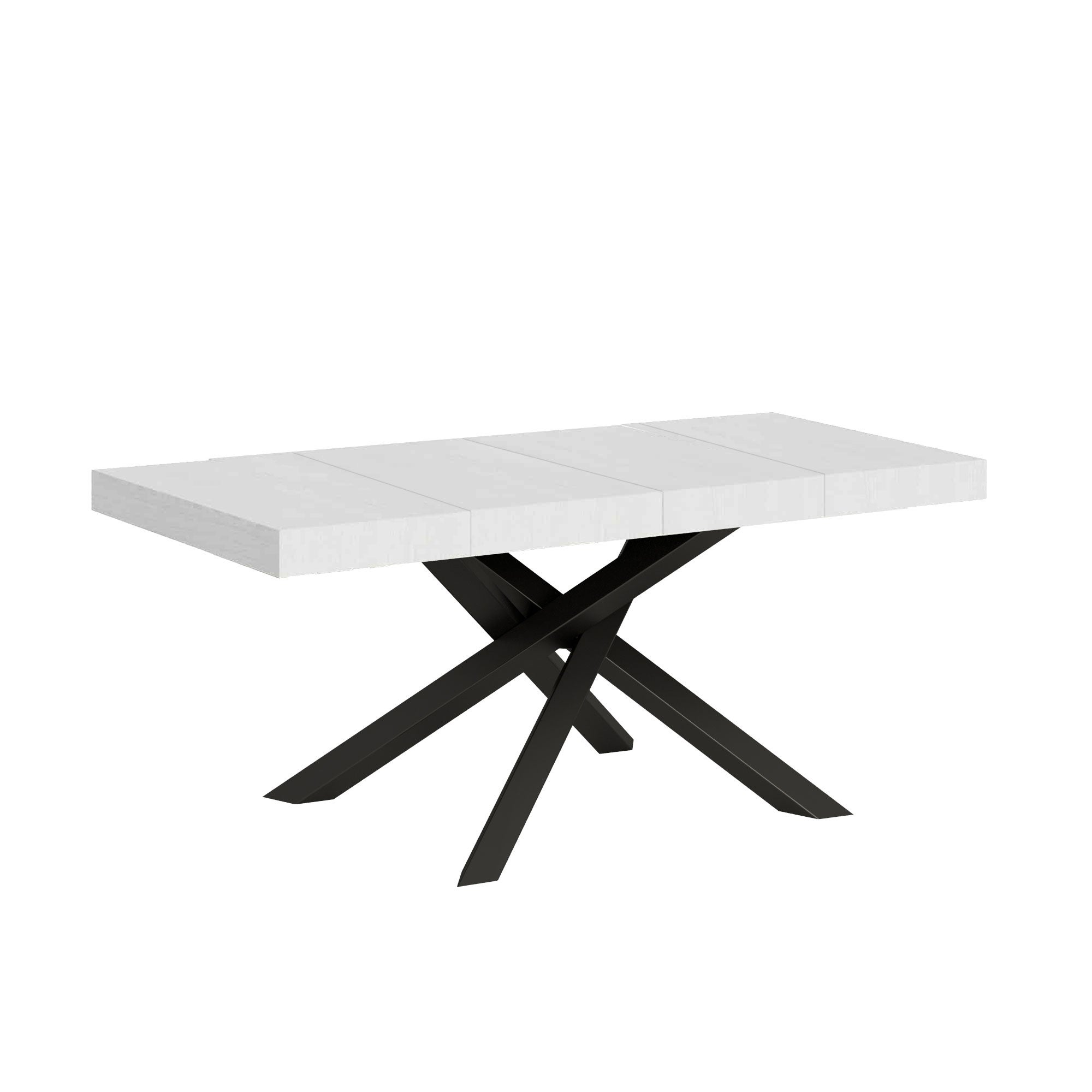 Stół rozkładany 90x140/244 cm Volantis Premium Biały Jesion Stelaż Antracyt