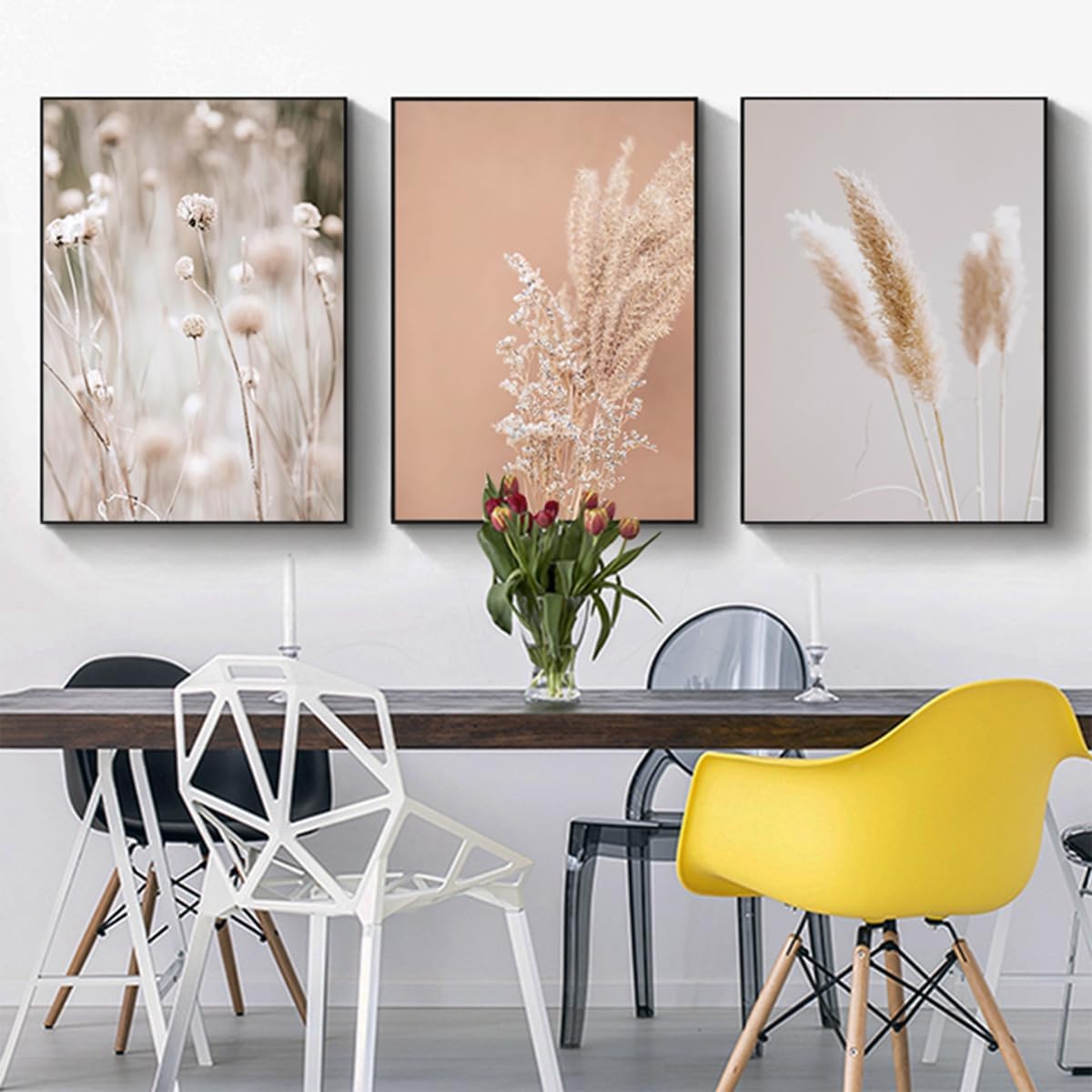 Zestaw 3 plakatów – Styl boho – Estetyczna roślina – Nowoczesna sztuka abstrakcyjna – Sztuka ścienna – Wystrój boho – Plakat – 11,20 x 30 cm – 3 sztuk