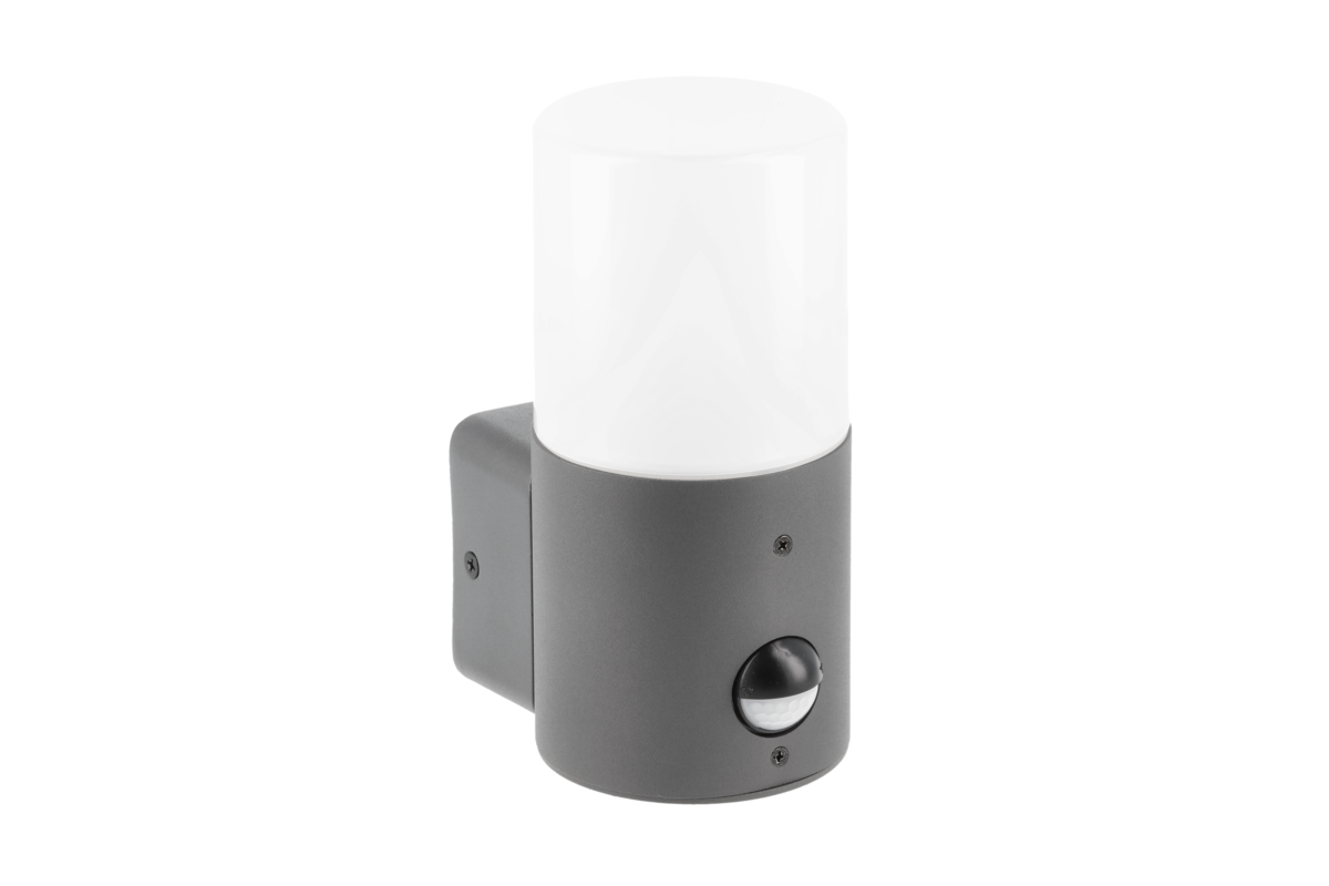 Lampa ogrodowa CORTA-AU z czujnikiem ruchu, E27 max 25W, kinkiet prosty górny, grafit, IP44, na elewację i do ogrodu – GTV LIGHTING