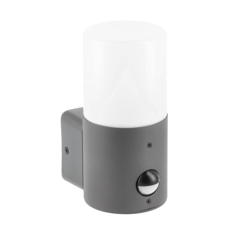 Lampa ogrodowa CORTA-AU z czujnikiem ruchu, E27 max 25W, kinkiet prosty górny, grafit, IP44, na elewację i do ogrodu – GTV LIGHTING