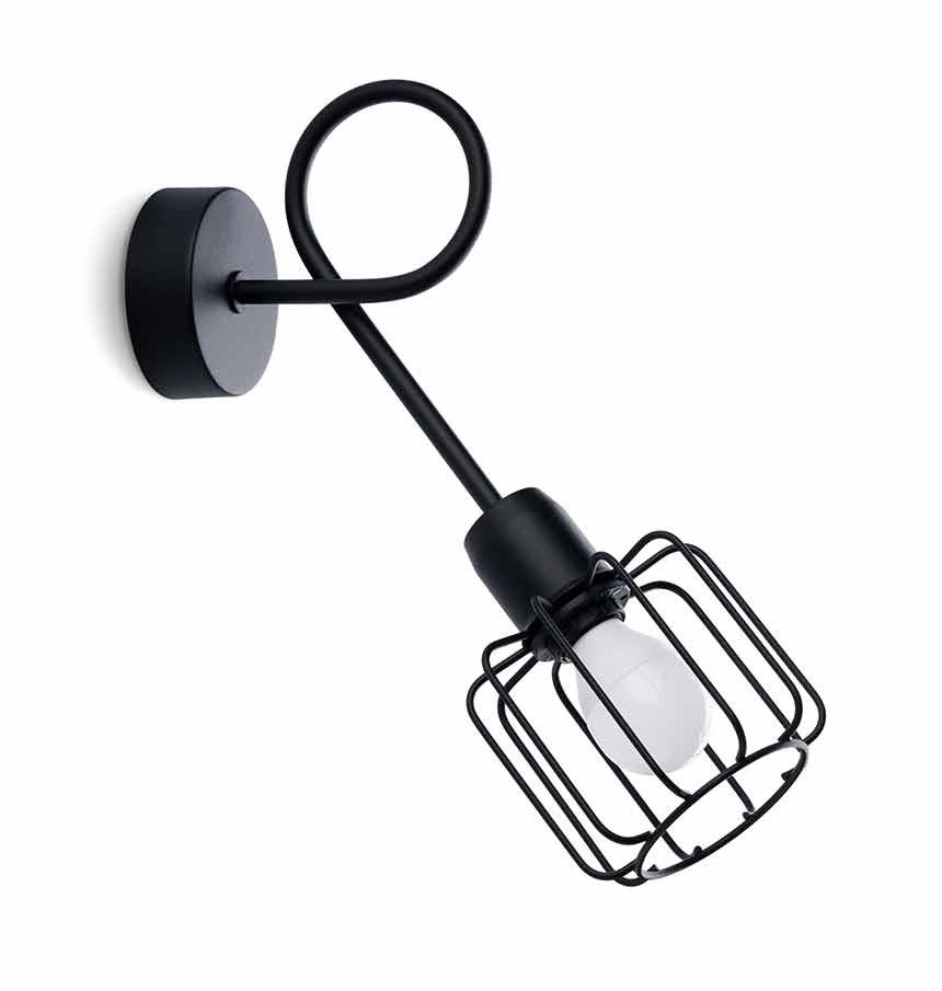 Applique Acier Noir E14 1 Beluci Long