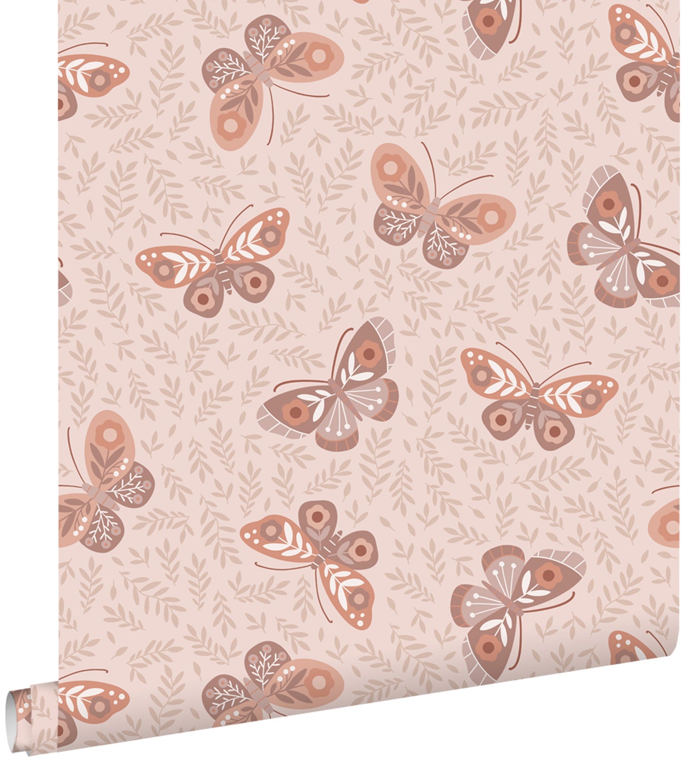 Tapeta motyle stary róż - 50 x 900 cm - ESTAHOME