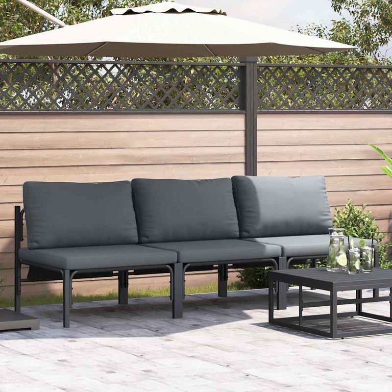 Meble Ogrodowe 3 Sztuka Antracyt 80 x 80 x 71 cm Stal vidaXL