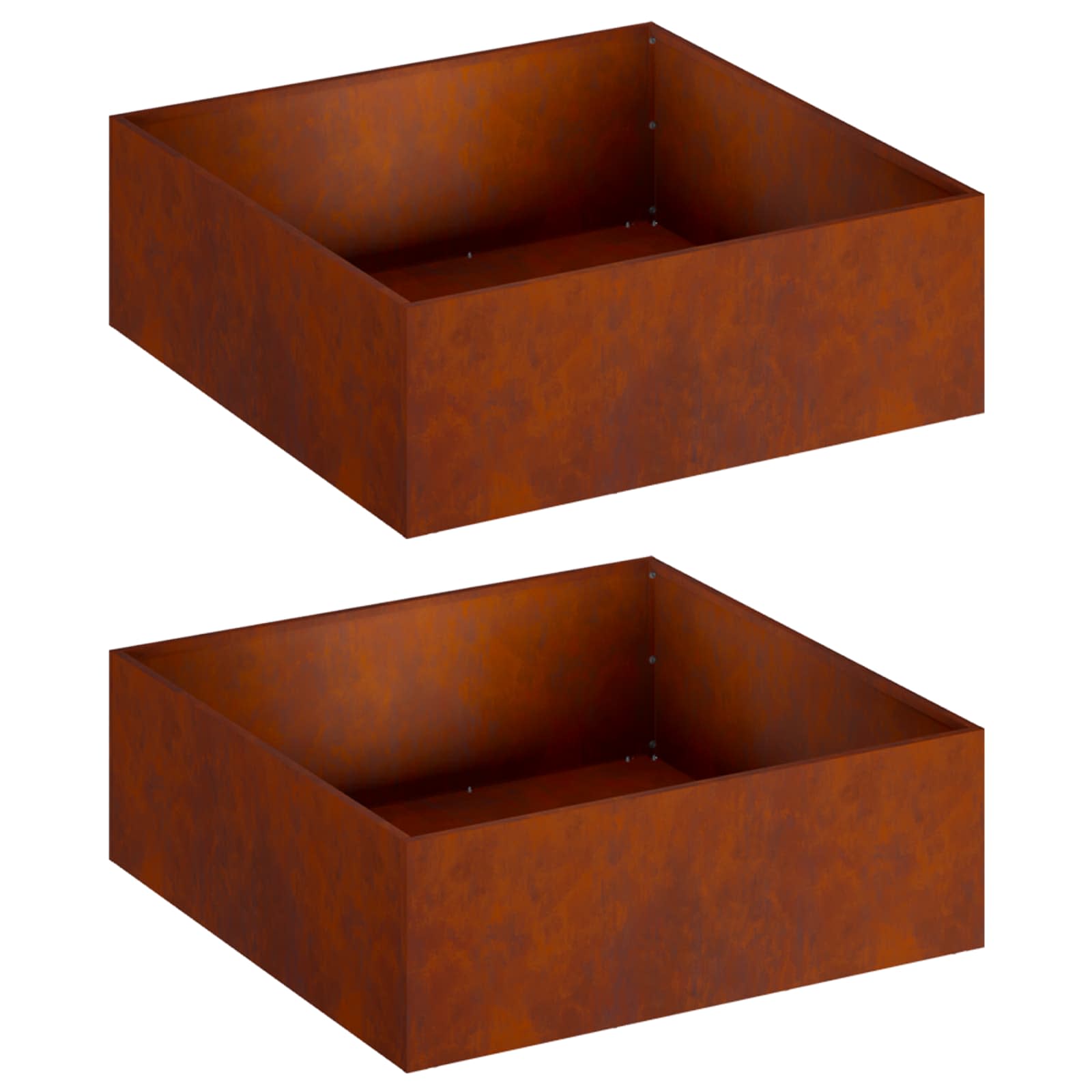 2x Donica Ogrodowa Corten 40x40x20 cm Rdzawa na Taras na Balkon na Kwiaty