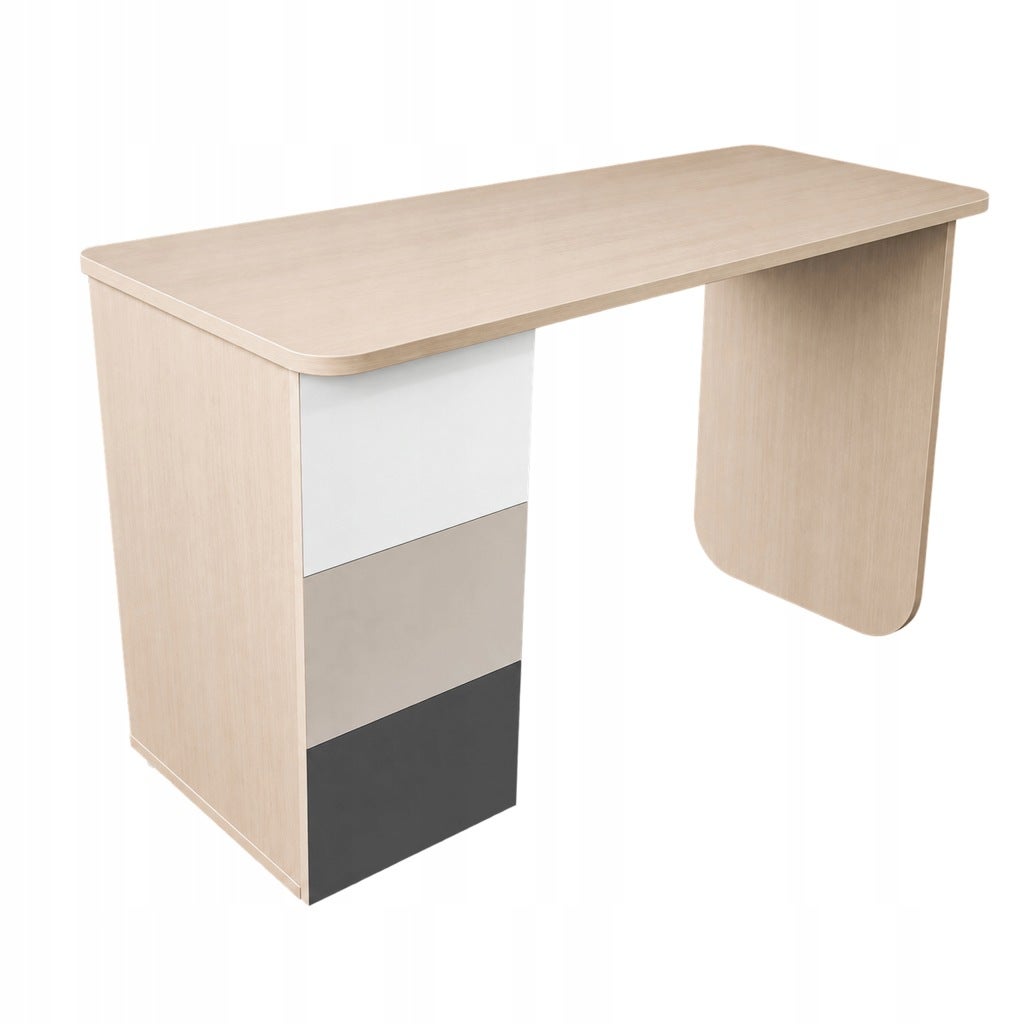 Nowoczesne biurko do komputera z szafką 120x50 BB100 jesion/beż