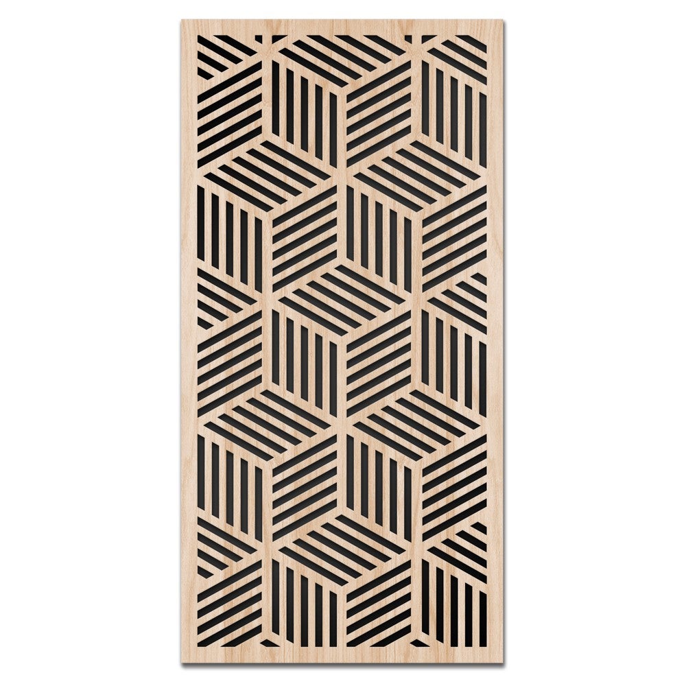 CUBIC - Obrazek do mebli z drewna kompozytowego i PVC wycinany laserowo, 50x100 cm