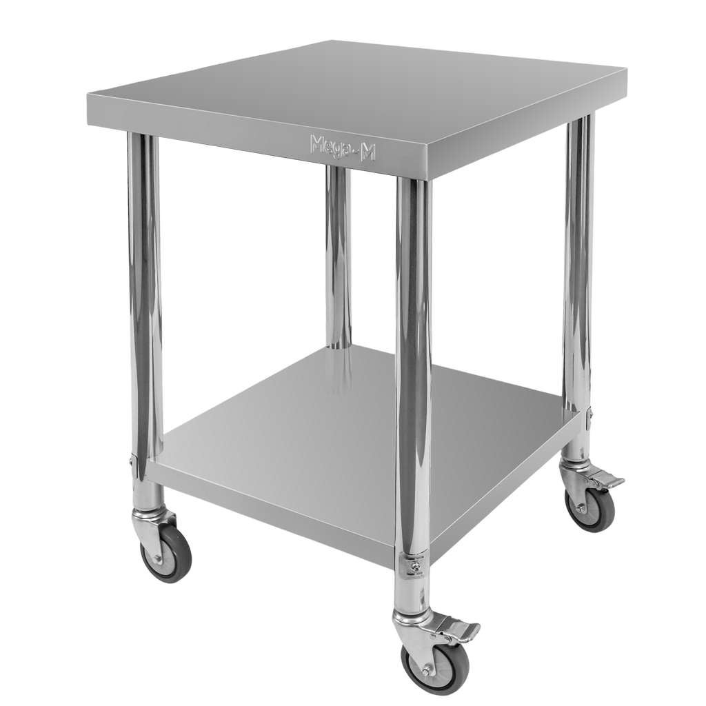 Stół gastronomiczny ze stali nierdzewnej Mega-M X Standard kuchenny centralny z półką na kółkach 60x60x85cm