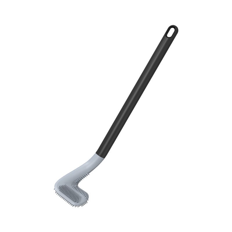 Długa silikonowa szczotka do WC w stylu golfowym, do czyszczenia ścian, 41 cm (czarna).