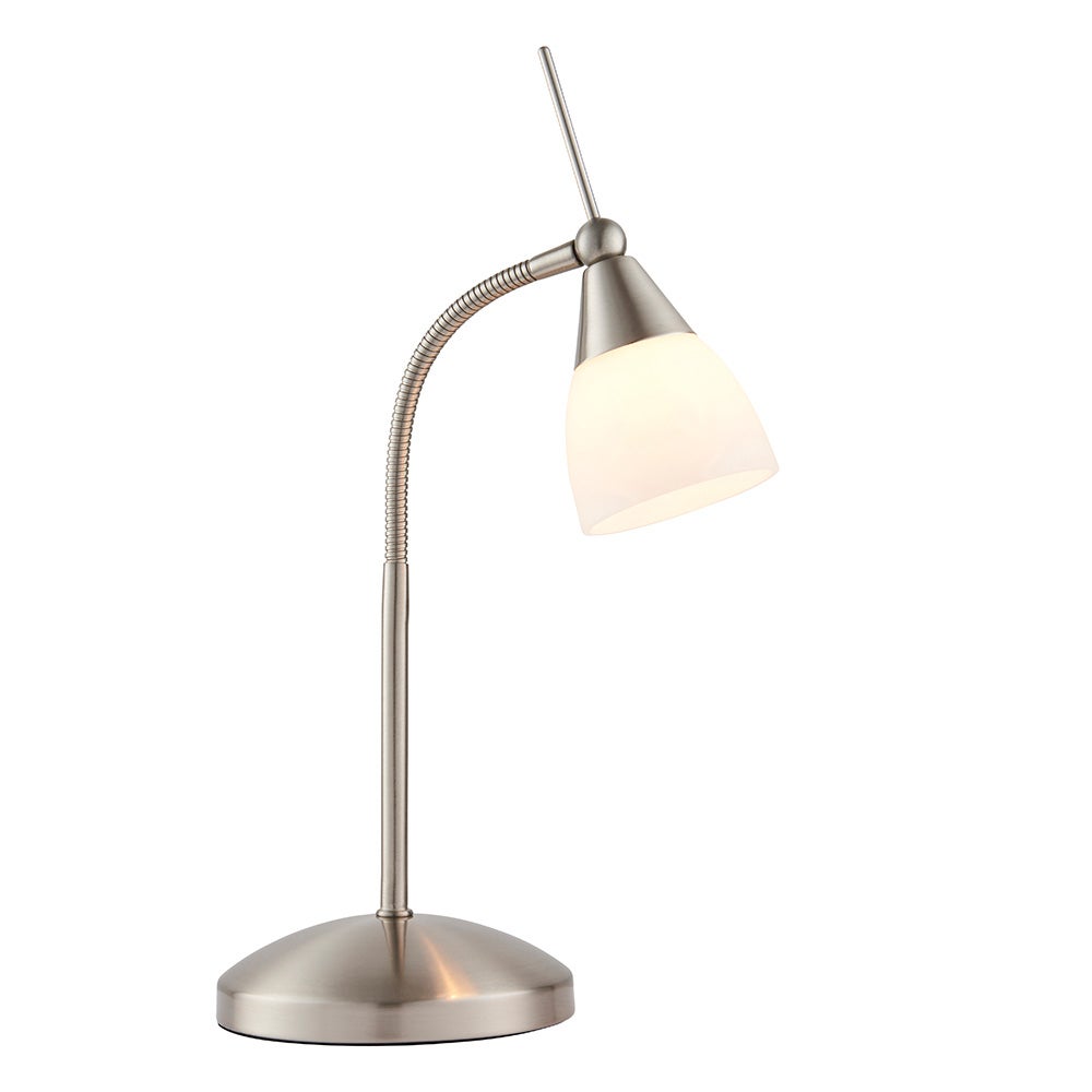 Lampka biurkowa regulowane ramię uchwyt RANGE chromowana satynowa 1xG9x5W metal wym:40,5x14x26cm IP20 Endon
