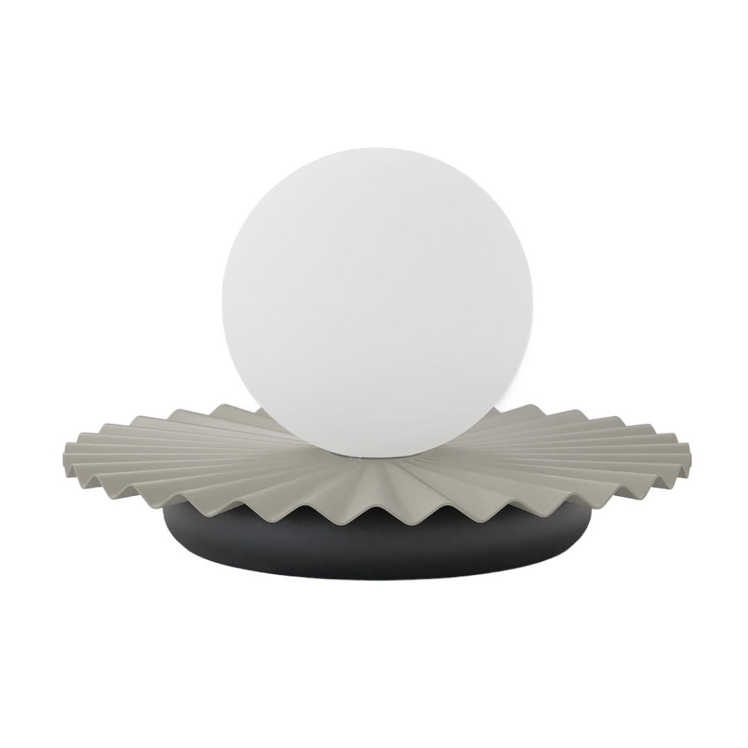 Lampa stołowa falowana rozeta szklana kula UMBRA 1xG9x8W metal beżowa wym:13x20x20cm IP20 Emibig