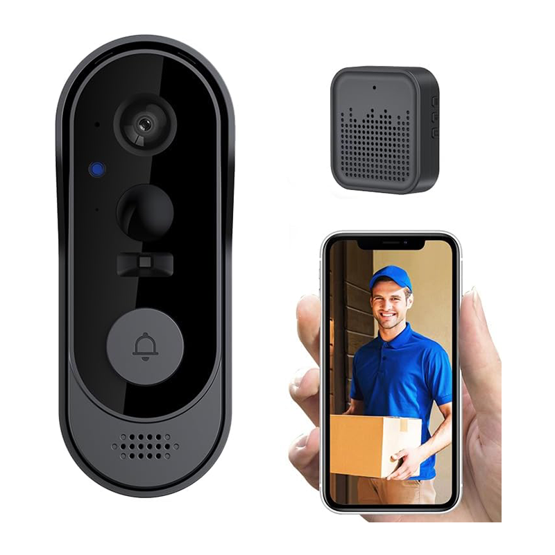 Bezprzewodowy wideodomofon, nie wymaga subskrypcji, wideodomofon HD 1080p z dzwonkiem, Wi-Fi 2,4 GHz.