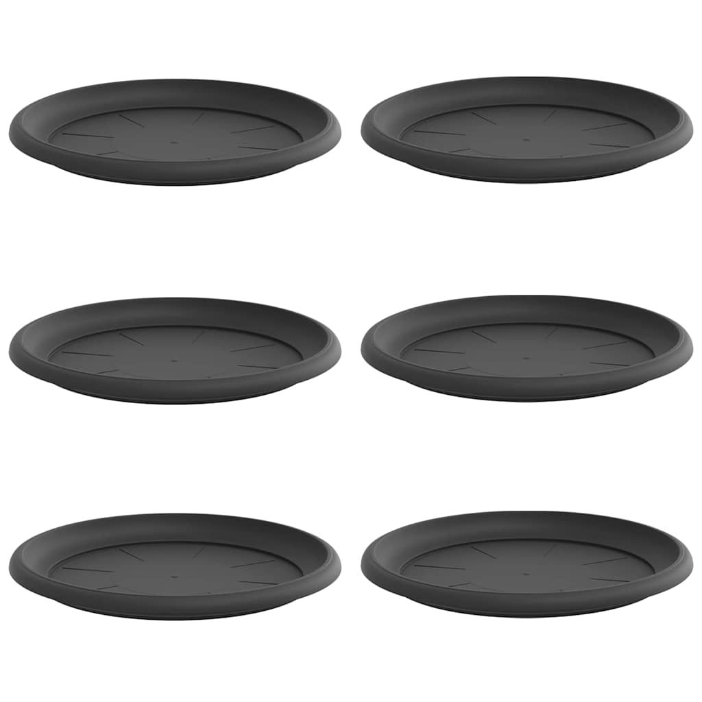 Okrągły Talerzyk Kwiatowy 6 pcs Czarny Ø 14 x 2 cm