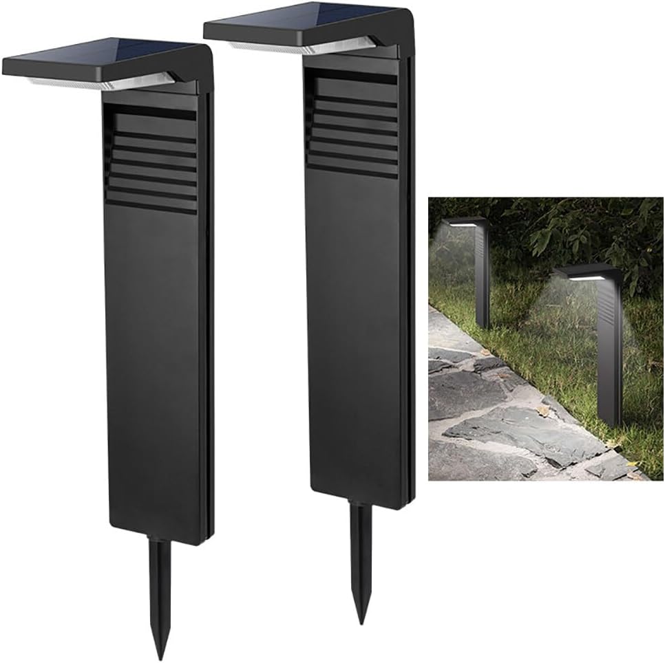 Zewnętrzne lampy solarne 2 sztuki LED Solar Garden Bollard z 2 kolorami temperatury IP65 Wodoodporny do zewnętrznych ścieżek naziemnych