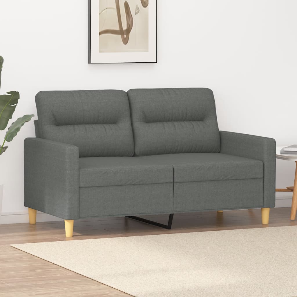 Sofa 2-osobowa, ciemnoszara, 120 cm, tapicerowana tkaniną vidaXL