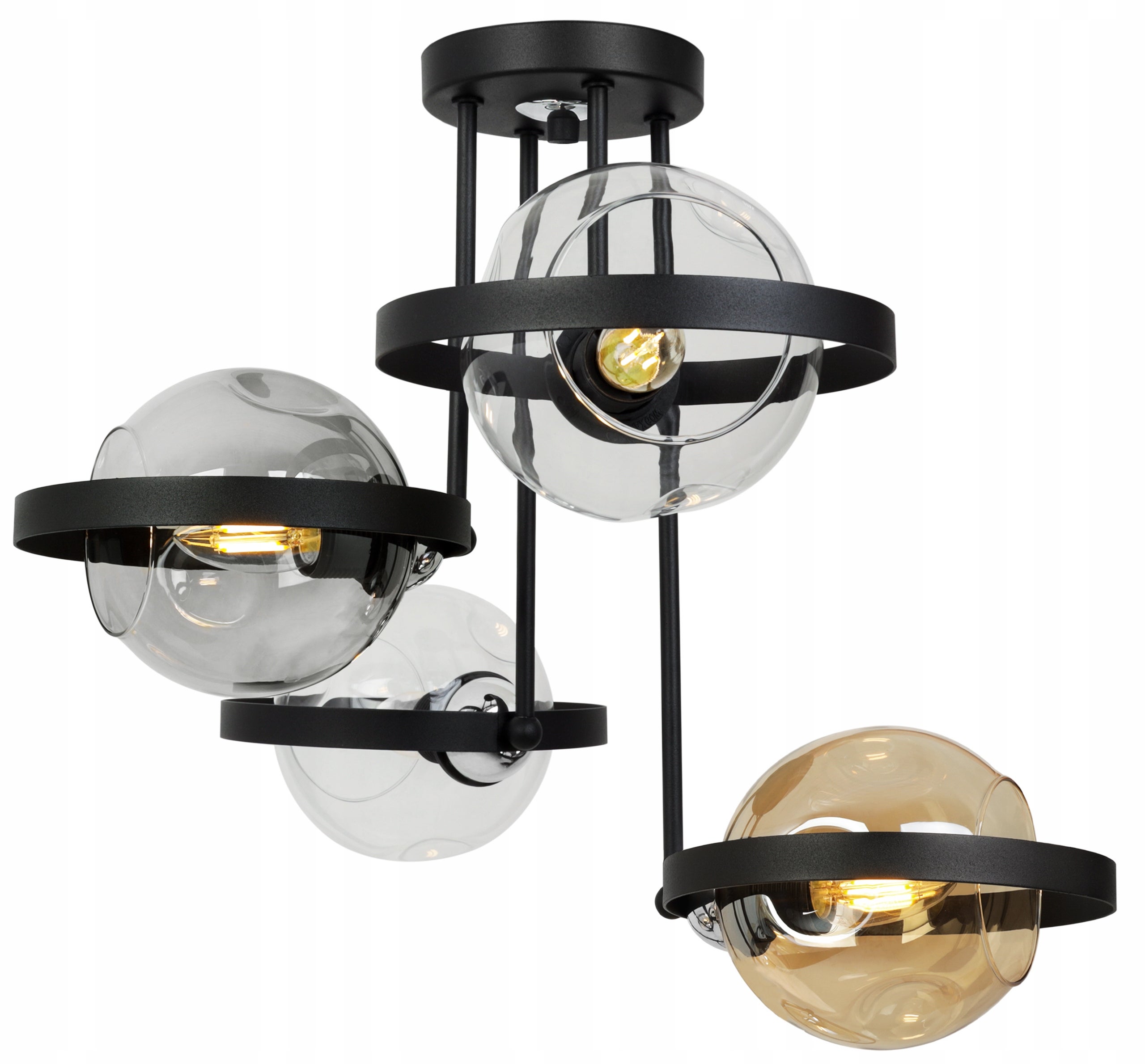 Lampa sufitowa wisząca Light Home LH Ring Rio 4x E27 abażur kule wielokolorowe