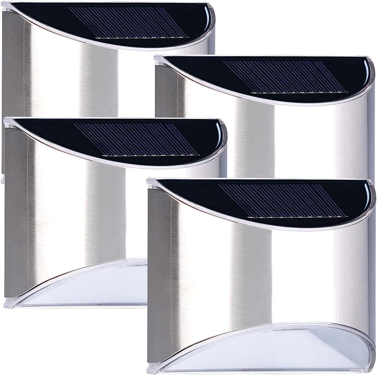 Solarne lampy LED ze stali nierdzewnej (4 sztuki)