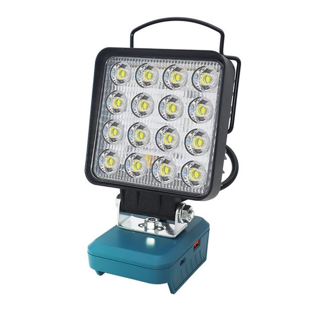 Bezprzewodowa lampa robocza LED do Makita 15 V - 26 W/2600 lm, ładowalna z portami Type-C i USB, przenośny reflektor idealny do garaży, placów budowy