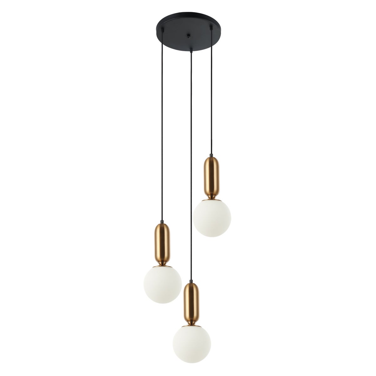 Lampa wisząca białe kule Aldeva brąz antyczny 3xE27x40W metal wym:127x40x40cm IP20 Italux