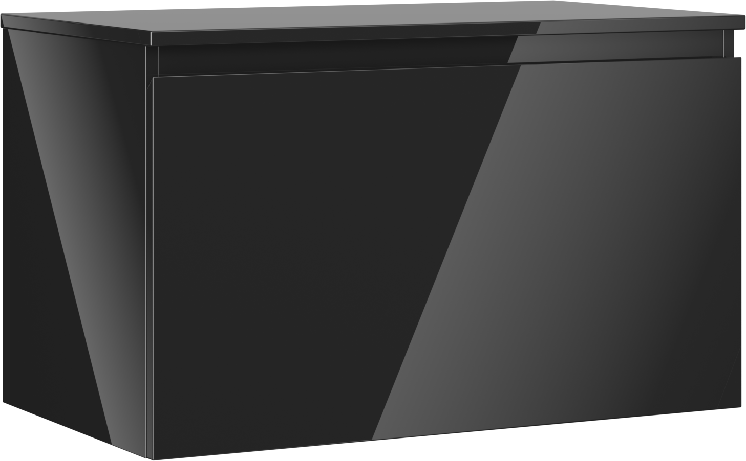 Mexen Orio szafka łazienkowa podumywalkowa 80 cm z blatem, 1 szuflada, czarna połysk - 91A10-08047-1-BFC70
