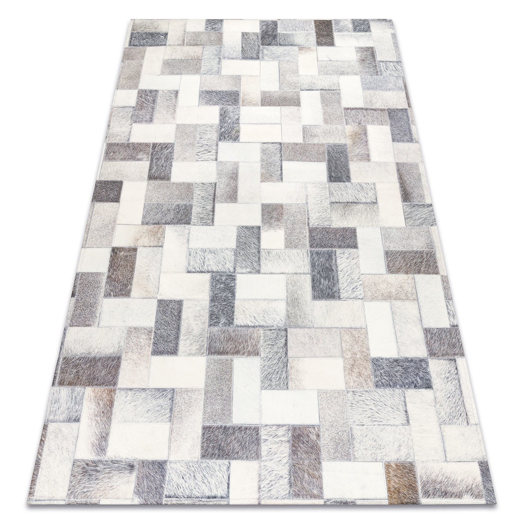 Dywan PATCHWORK 21723 szary - Skóra bydlęca, Deski 120x170 cm