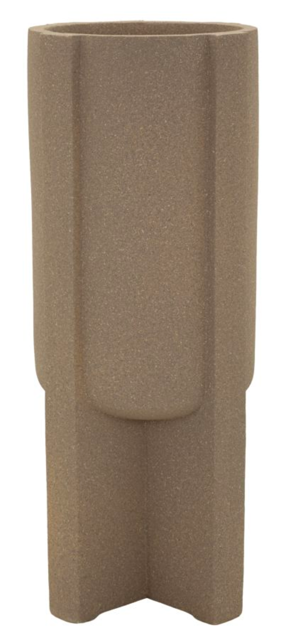Wazon ogrodowy Moai 101 cm – rzeźbiarski wazon z żywicy inspirowany Wyspą Wielkanocną, geometryczny wzór