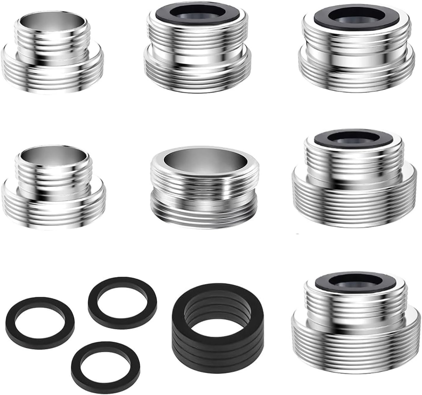 Zestaw 7 adapterów kranowych, kran kuchenny - Adapter gwintu zewnętrznego - Perlator do kranów, 16-28 mm