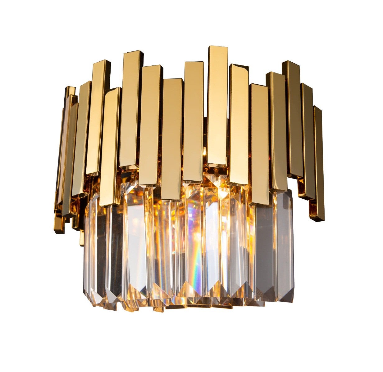Kinkiet ścienny złote prostokąty z kryształkami TREND 3xG9 40W W0251 Maxlight