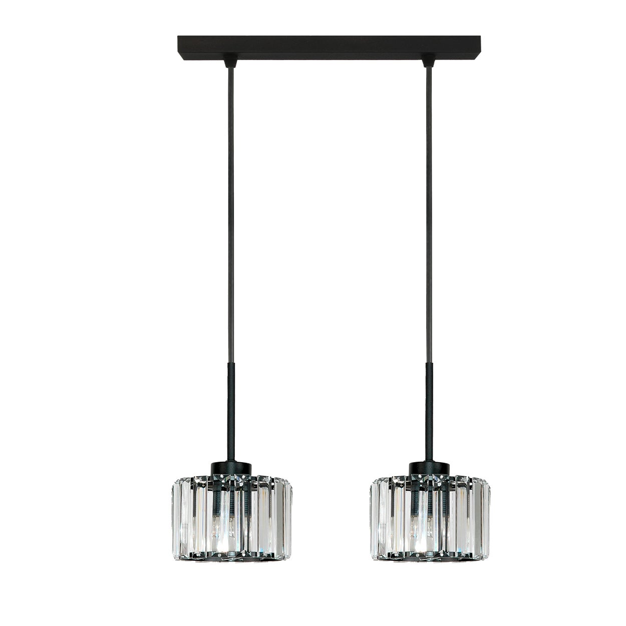 Lampa wisząca OMENA czarna 2 punktowa do kuchni E27 Edylit
